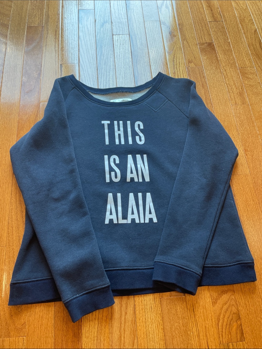 Navy Graphic Sweatshirt - 'This Is An Alaia'